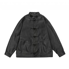 Oversized Vintage Distressed PU Leather Jacket by Snagg A Jacket