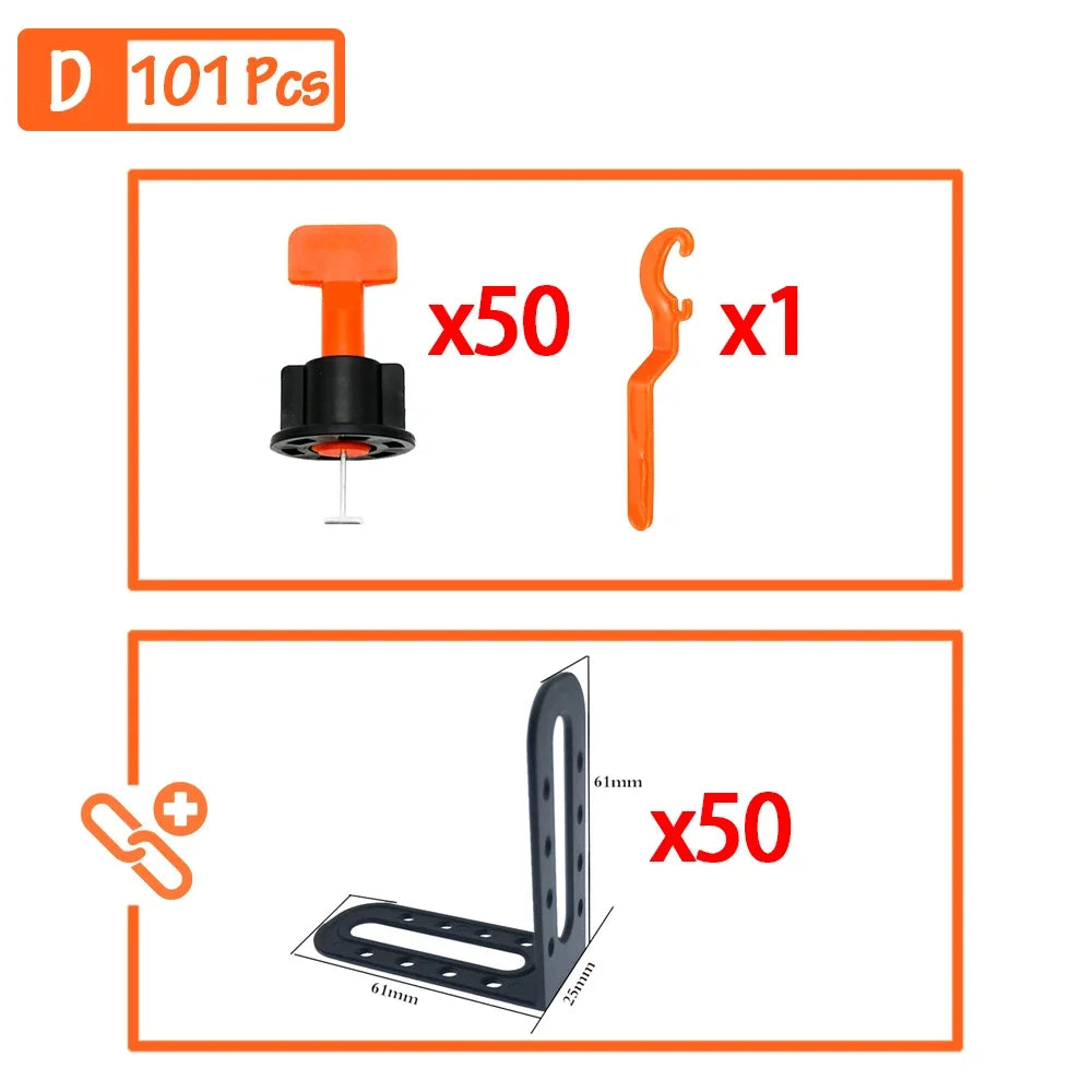 Tile Leveling System Kit 51–402pcs | Floor & Wall Tile Clips Spacers Leveler for Porcelain Ceramic