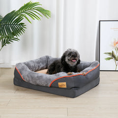 Super Soft Orthopedic Foam Dog Bed with Cotton Bolster & Removable Cover by Snagg A Pet Bed