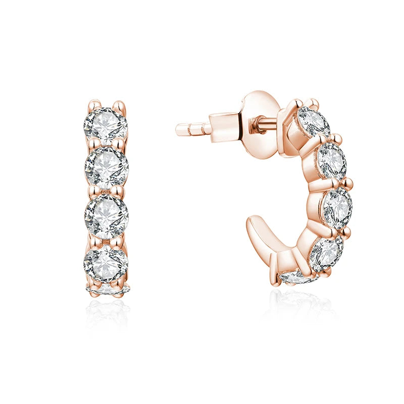 3.0mm Moissanite Hoop Earrings