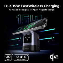 Qi2 15W Magnetic Wireless Charging Stand | USB-C Cable for iPhone 16 17 Pro Max MagSafe Fast Charger