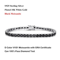 D Color VVS1 Full Moissanite Tennis Bracelet — 925 Sterling Silver, 18K Gold Plated