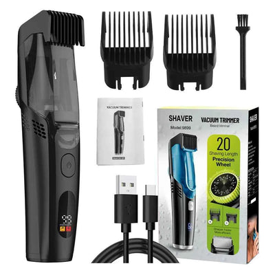 Professional Vacuum Beard Trimmer – 20 Length Precision Grooming System with Integrated Hair Collection