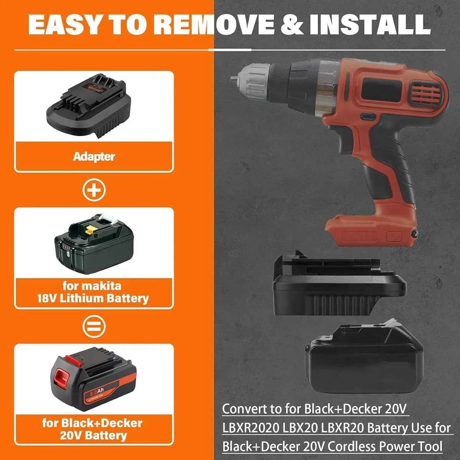 Battery adapter for Makita 18V batteries to Black and Decker 20V tools – image 2
