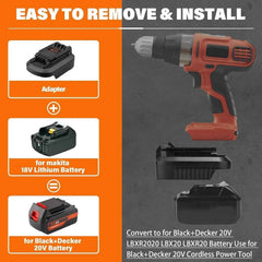 Battery adapter for Makita 18V batteries to Black and Decker 20V tools – image 2