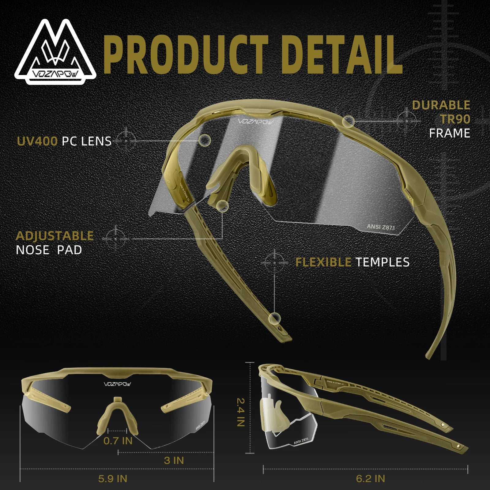 Tactical Anti Fog Safety Glasses by Snagg A Safety Glasses