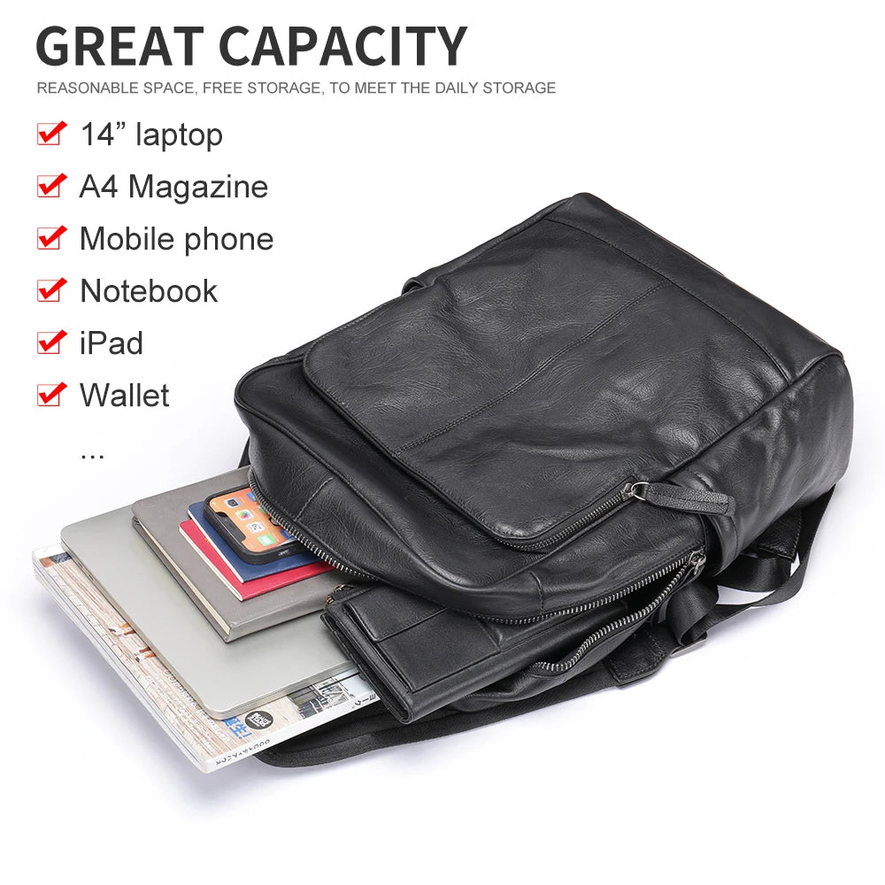 Genuine Leather Laptop Backpack