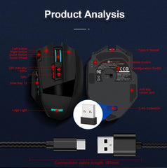 Wireless RGB Gaming Mouse 2.4G USB Connection & 16,000 DPI Optical Sensor for PC & Laptop by Snagg A Gaming Mouse