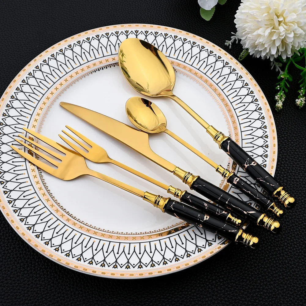 24Pcs Stainless Steel Cutlery Set by Snagg A Dinnerware