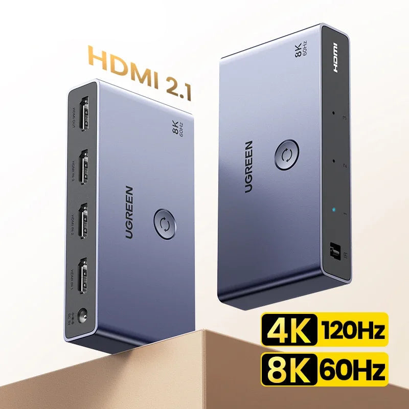 HDMI 2.1 Switch 8K & 4K for PS5, Xbox, Monitor & Projector by Snagg An HDMI Switch