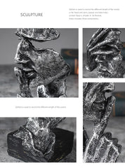 Abstract Resin Sculpture Set – “Silence Is Gold” by Snagg A Sculpture