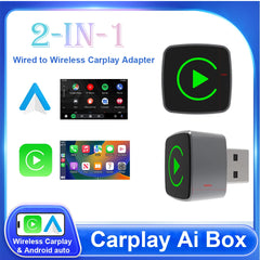 2 in 1 Wireless CarPlay & Android Auto Adapter by Snagg A Car Adapter