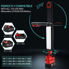 2400LM Cordless LED Work Light for Milwaukee M18 18V Battery