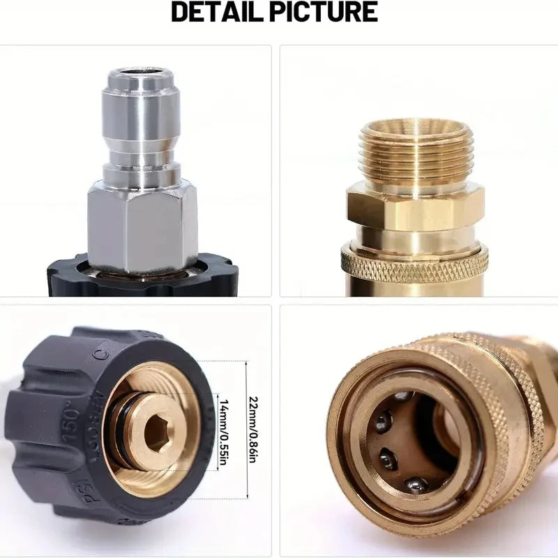 3/8" Quick Connect Kit with M22 14mm Thread by Snagg A Connector