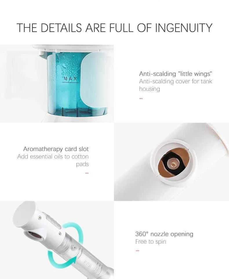 Portable Ionic Facial Steamer – Nano Mist Face Spa & Deep Cleansing Device