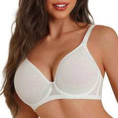 Plus Size T-Shirt Bra | Full Coverage Mesh Plunge Push Up Lightly Lined