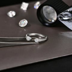 0.67CT Pear Cut Moissanite Wedding Ring
