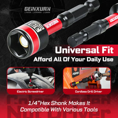 38 Pcs DIY Tool Set – Impact Screwdriver Bits, Nut Drivers, Sockets & Quick-Change Adapters with Ratchet Wrench