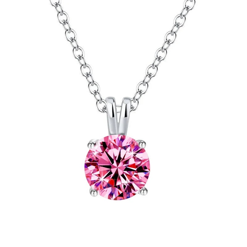 1–3ct Colorful Moissanite Pendant Necklace
