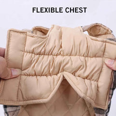 Reversible Waterproof Dog Jacket – Checked Pattern Soft Warm Coat with Flexible Chest for Small to Large Dogs