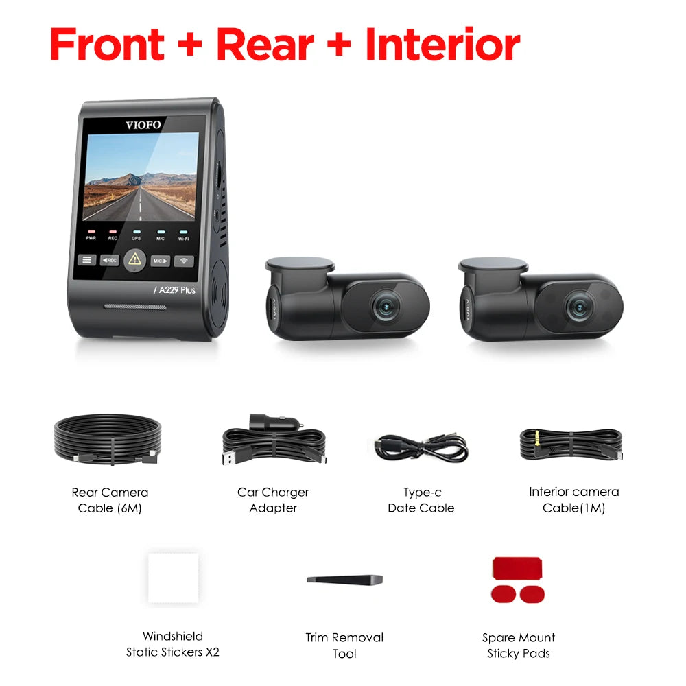 2K Dual Channel Dash Cam with Night Vision & Voice Control | Ultra HD HDR Video Recorder