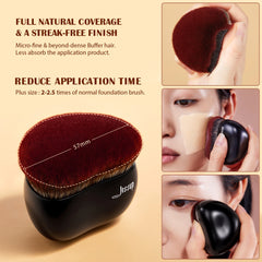 Professional Dual Finish Complexion Set – Flat Top Kabuki Brush & Sculpting Sponge
