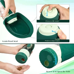 Portable Dog Water Bottle with Food Container by Snagg A Feeder