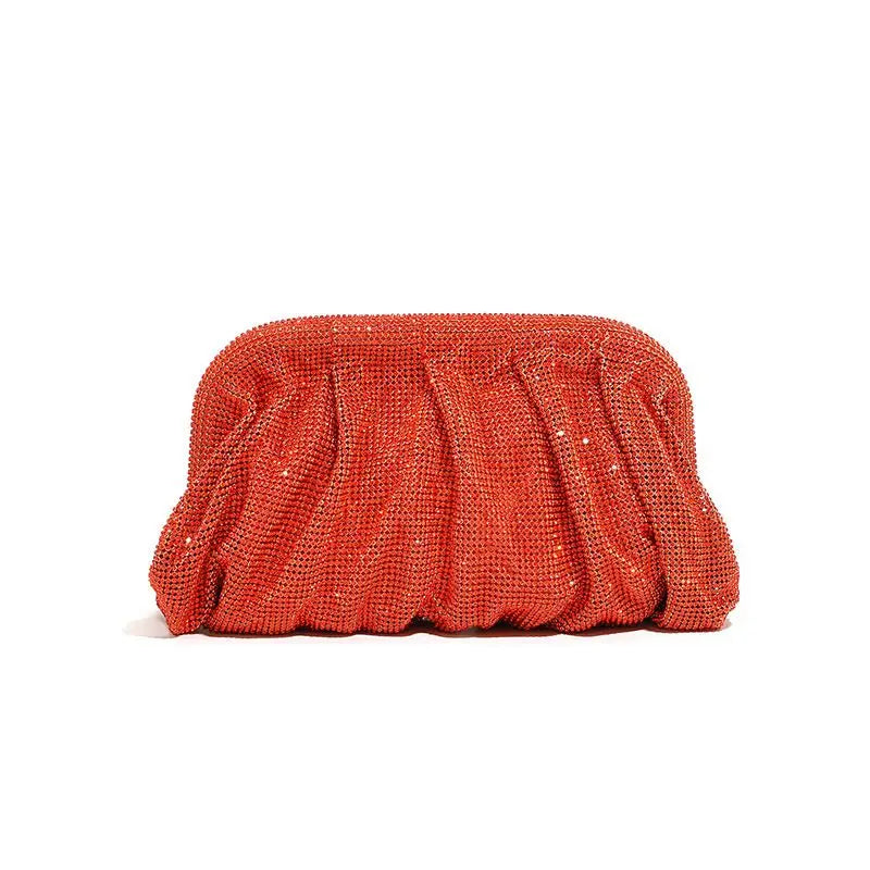 Shiny Rhinestone Crystal Fold Evening Clutch
