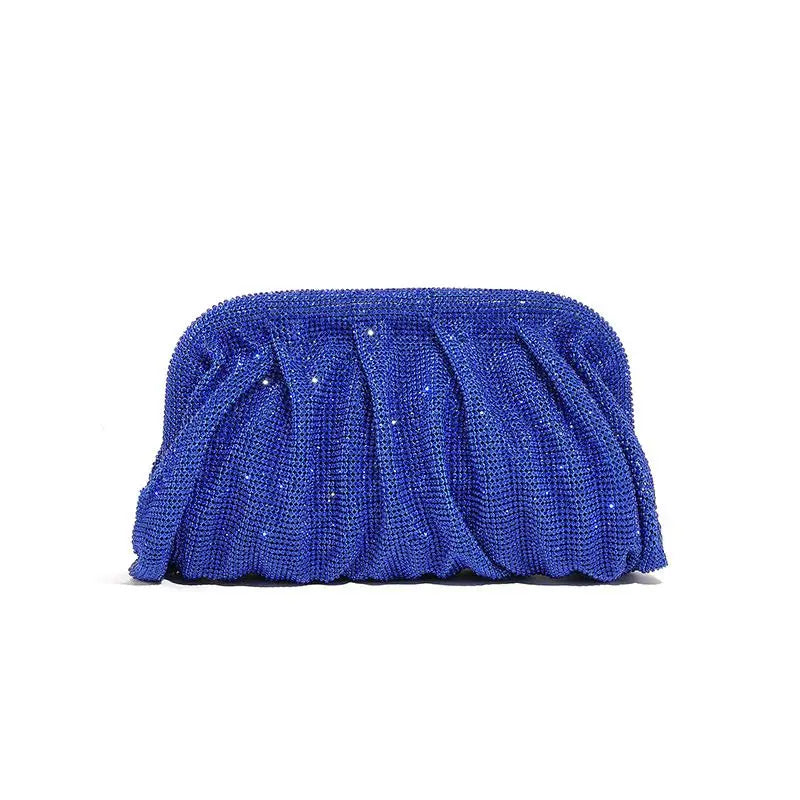Shiny Rhinestone Crystal Fold Evening Clutch