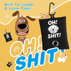Funny "OH SH*T" Pet Waste Bag Holder | Durable Oxford Fabric Leash Dispenser