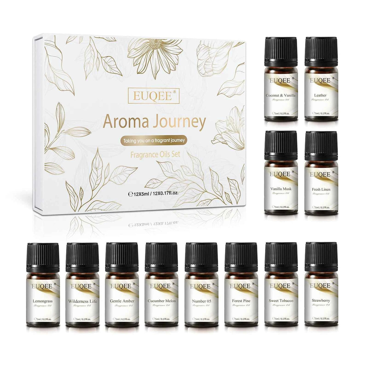 12 Piece Signature Fragrance Collection – Premium 5ml Aroma Diffusion Set for Home, Car & Crafting