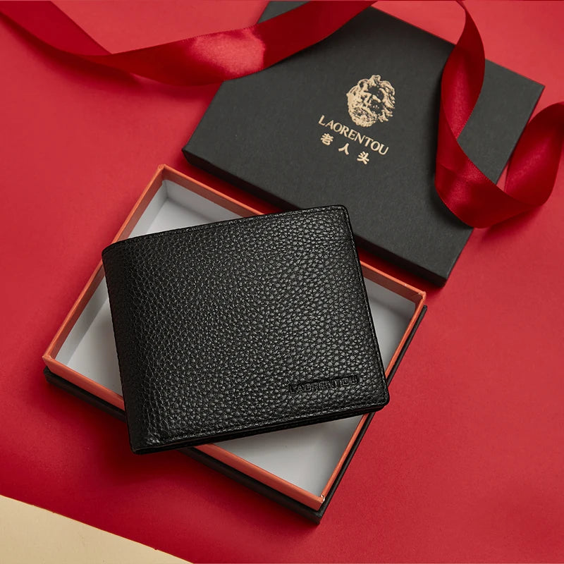 Genuine Leather Men’s Short Wallet