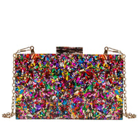 Multicolor Acrylic Geometric Box Clutch by Snagg It Purses