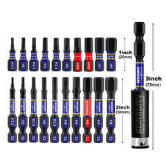 1"/2" Metric Hex Head Impact Bit Set – Magnetic S2 Steel Hex Screwdriver Bits with Base & Bit Holder