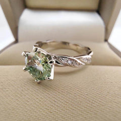 1ct Teal Moissanite Ring - SnaggIt