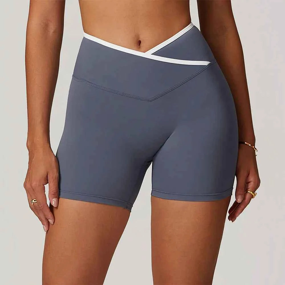 Women's V-Waist High Waist Yoga Shorts | Breathable Running Cycling Gym Fitness Workout