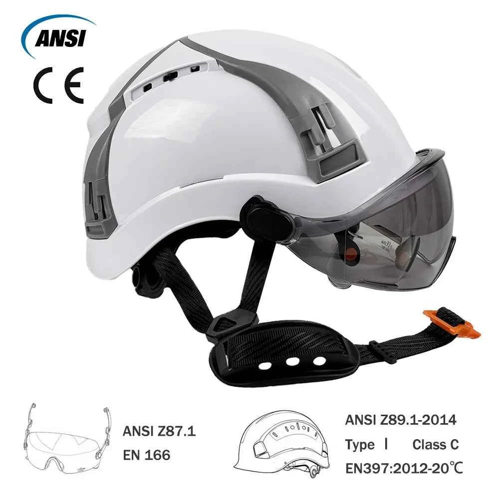 Construction safety helmet with built-in double visors and earmuffs – image 5