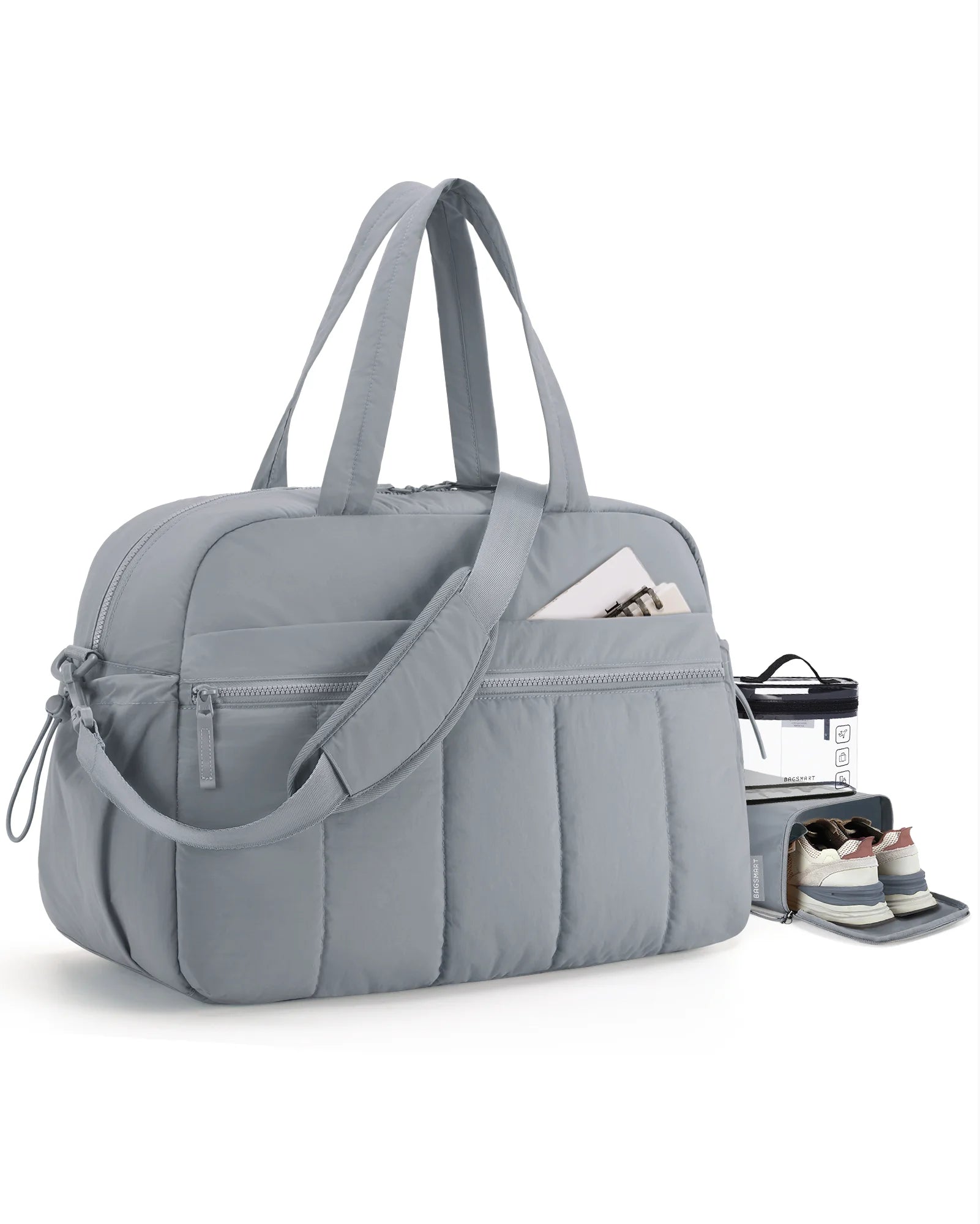 Women's Lightweight Weekender Duffel Bag – Water-Resistant Travel & Gym Carry-On with Wet Pocket (24L+)
