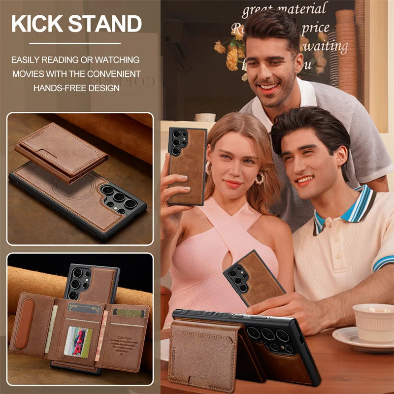 2 in 1 Luxury Magnetic Wallet Case – Samsung Galaxy S23 Series - Phone Cases & Covers