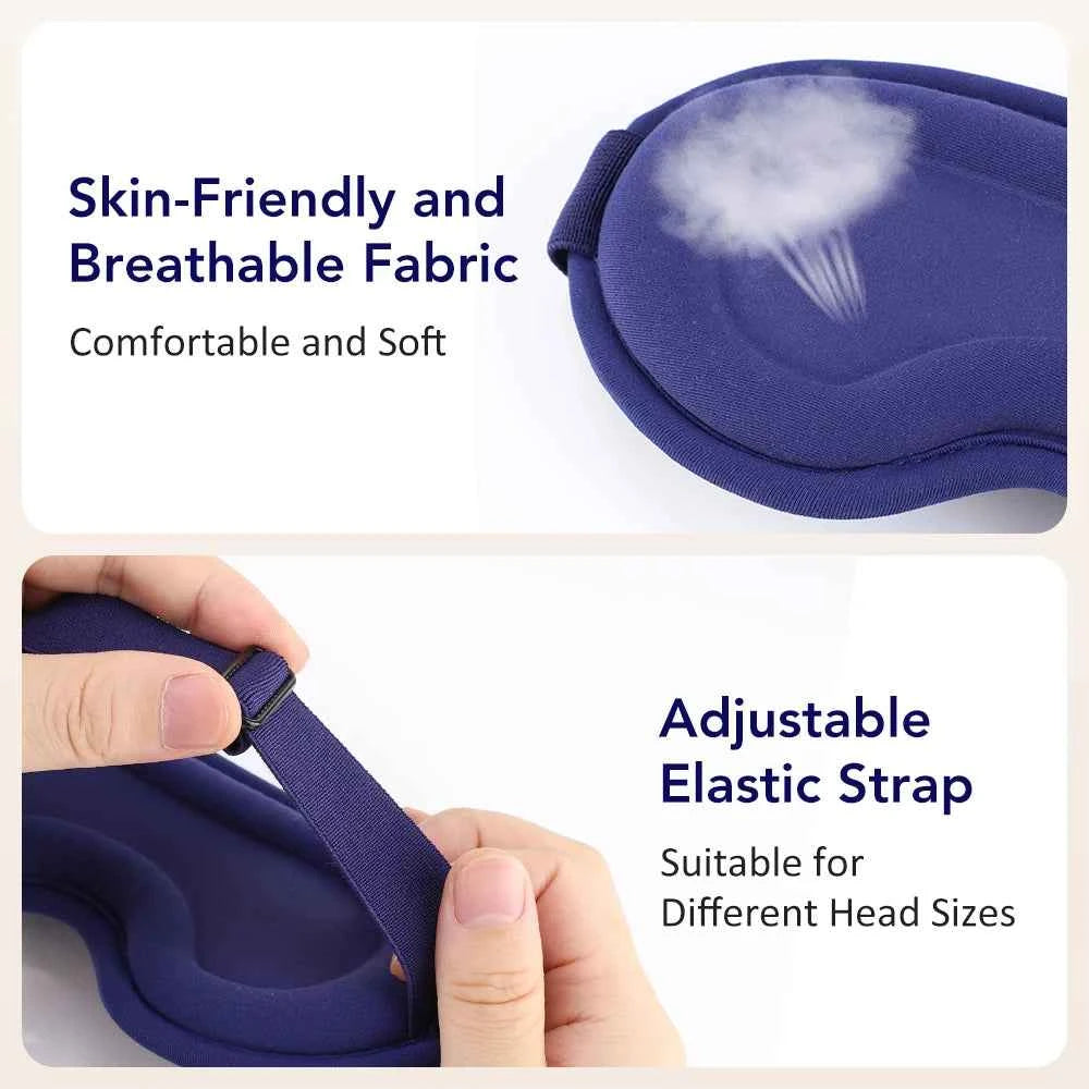 USB Electric Heated Eye Mask – 3D Vibration Eye Massager & Sleep Shading Relief System