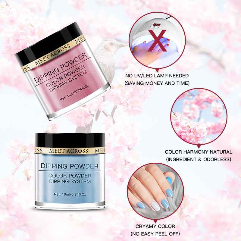 Professional Dipping Nail Powder System – 5g/10g High Pigment Nude, Pink & Glitter DIY Art Collection