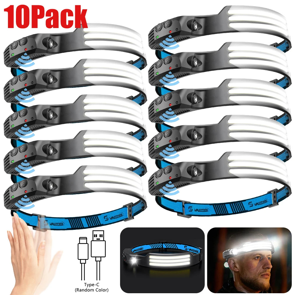 LED Sensor Headlamp Built-in Battery 270°Bright Beam by Snagg A Headlamp