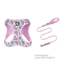 Floral Mesh Pet Harness & Leash Set by Snagg A Harness
