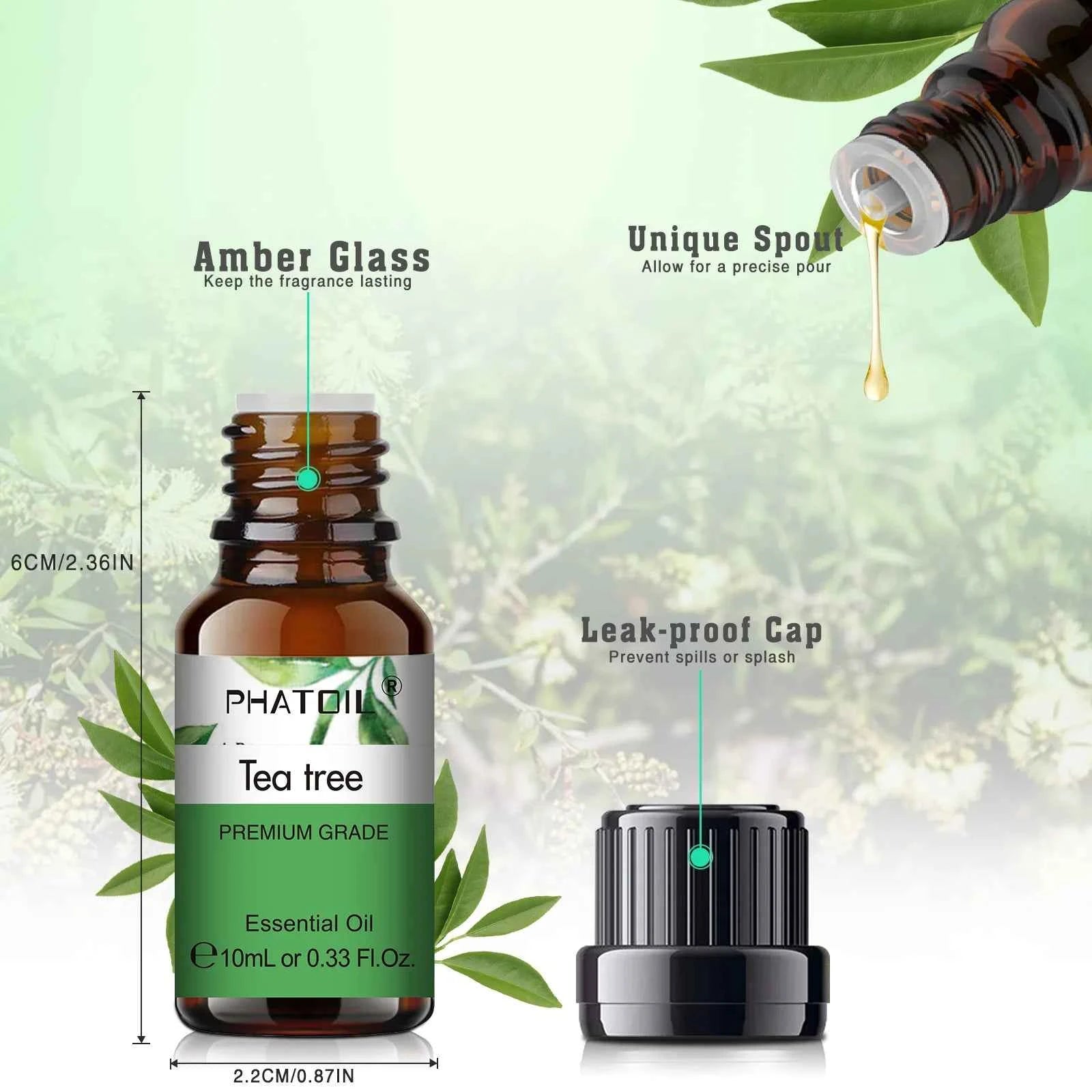6 Piece Essential Oil Essentials – 100% Pure 10ml Botanical Set for Diffusion, Wellness & Household DIY
