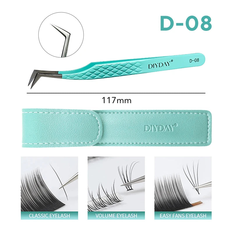 Professional Anti Slip Precision Tweezers – High-Density Fiber-Tip Lash & Brow Tools