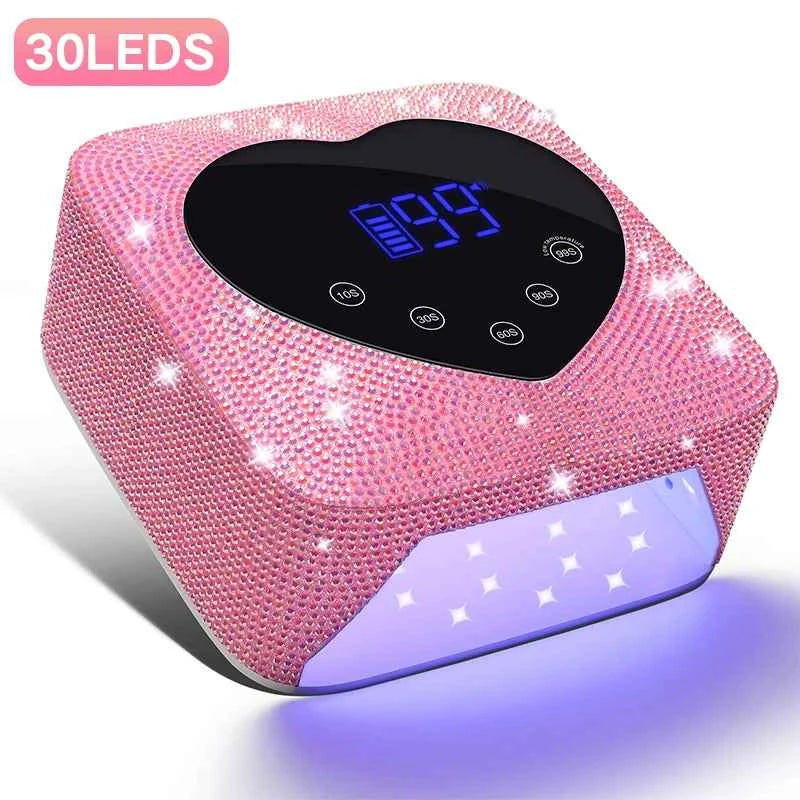 72W Professional Cordless UV/LED Nail Station – High Capacity Rechargeable Dryer with Smart HD Display