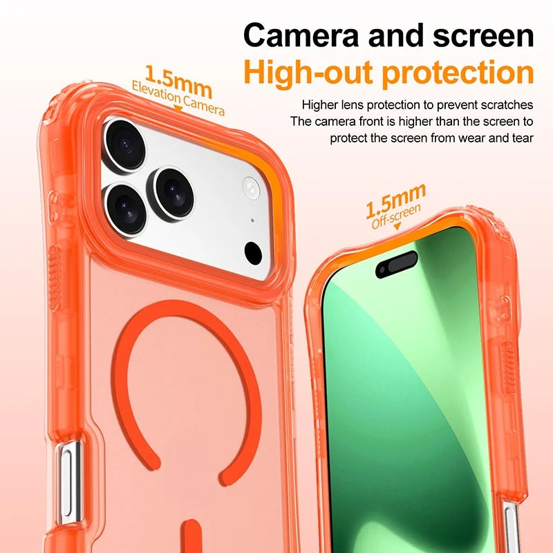Shockproof Armor 3 in 1 Magnetic Case with Wrist Strap – for iPhone 17 Series - Phone Cases & Covers