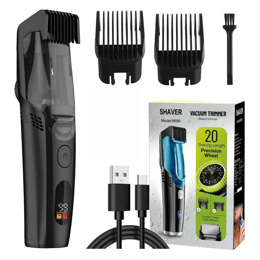 Professional Vacuum Beard Trimmer – 20 Length Precision Grooming System with Integrated Hair Collection