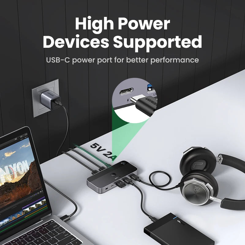 USB 3.0 KVM Switch 2 PC Sharing Hub for Keyboard, Mouse, Printer & Up to 4 USB Devices by Snagg A USB Switch