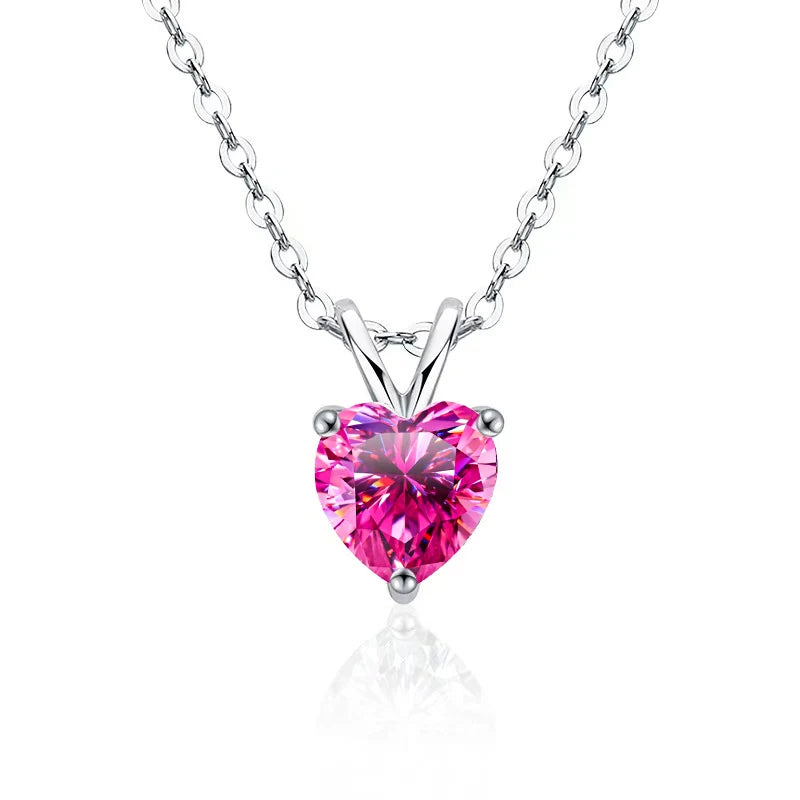2ct Green Moissanite Heart Necklace